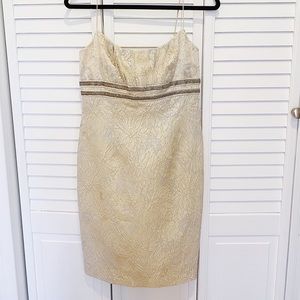 Carmen Marc Valvo Gold Baroque Dress